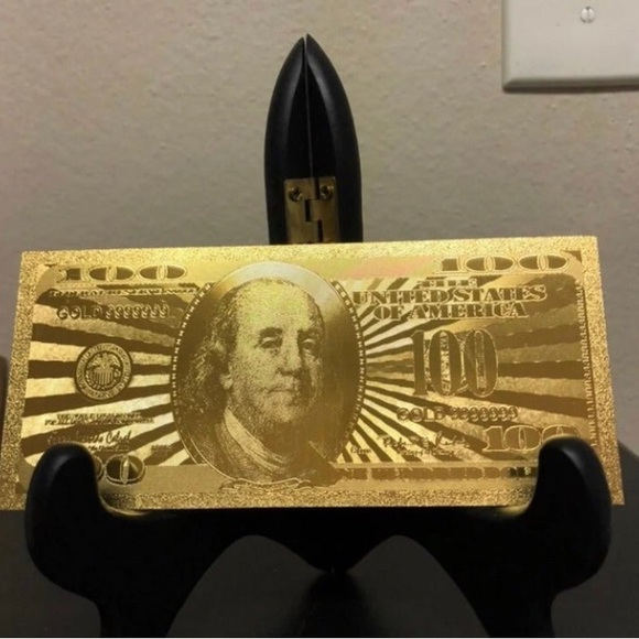 24k Gold Foil Plated $100 US Dollar Banknote Set - Picture 5 of 8